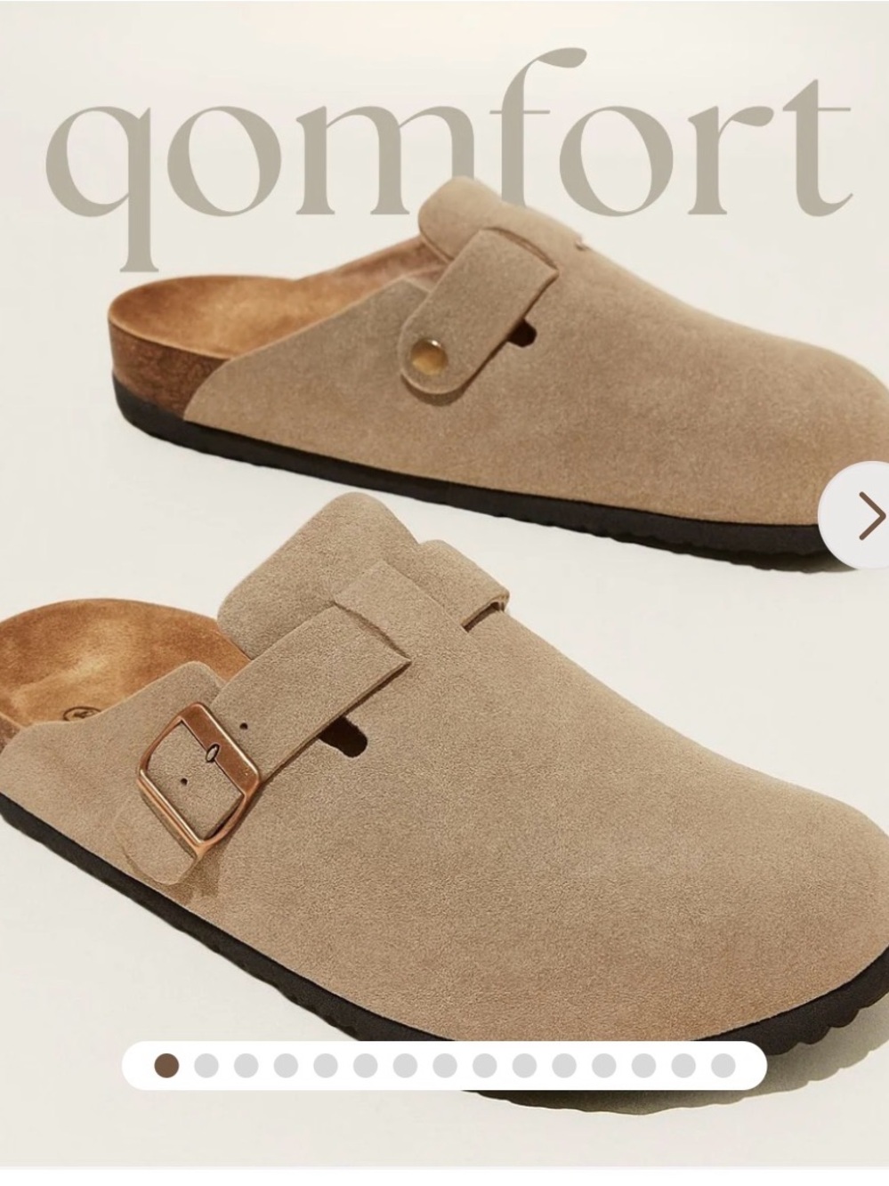 Qomfort taupe clogs size 42 EUC!